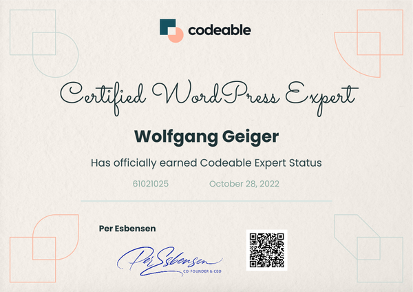 Certified WordPress Expert Certified WordPress Expert